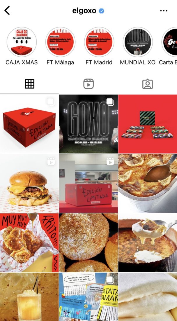 Página de Instagram de GoXo